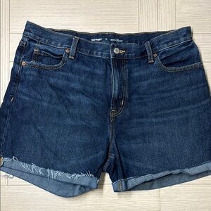 Old Navy • 🆕• Women's Slouchy Straight Dark Blue Denim Shorts • Size 14